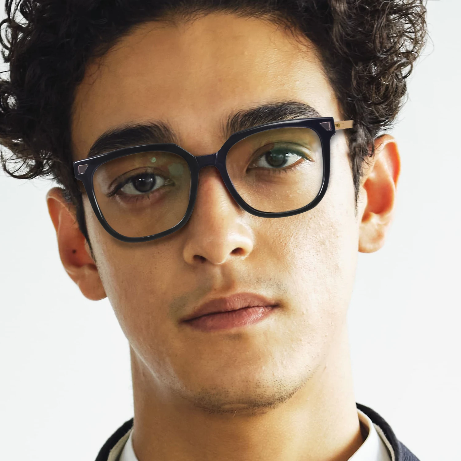 

Mens Thick Big Eyeglasses Trendy Style Glasses Frame Germany Design Screwless Eyewear Black Acetate Oversize Spectacles