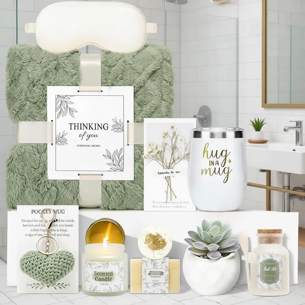 

Relaxing Spa Care Package: Thoughtful Get Well Gift Set for Women (Green)