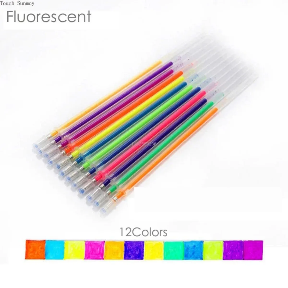 48/100 Color Glitter Gel Pen Refills Bulk – 1.0mm Tip, Vibrant Metallic & Fluorescent Ink School, Office, Art Stationery