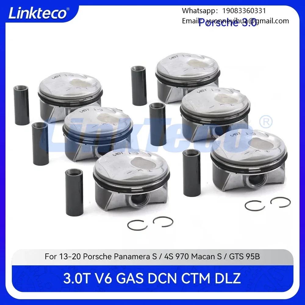 

Engine Piston & Piston Ring Set Fit 3.0 T L V6 GAS DCN CTM DLZ For 13-20 Porsche Panamera S/4S 970 Macan S/GTS 95B 3.0T 3.0L