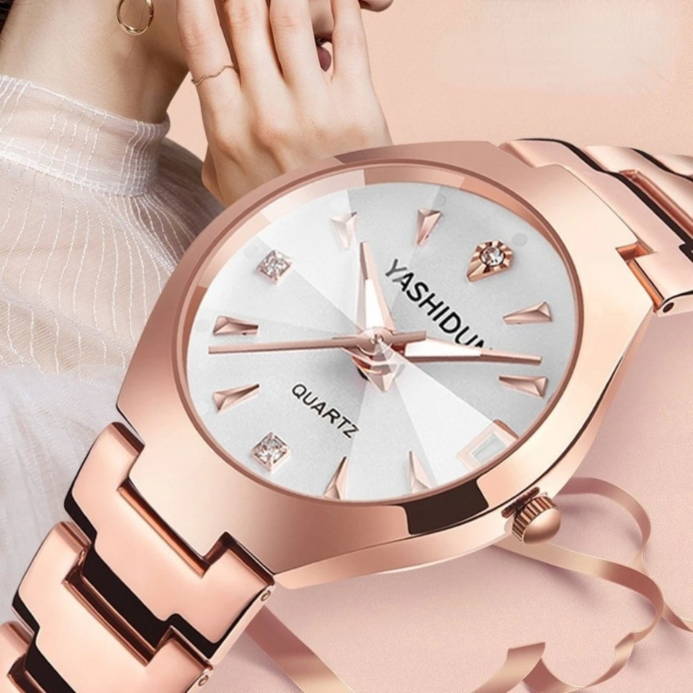 Kalender Wanita Modern Tanggal Tali Baja Jam Tangan Pasangan Jam Tangan Siswa Bercahaya Jam Tangan untuk Wanita Relojes Para Mujer Иосн Енские