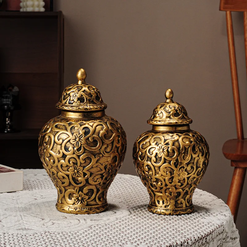 Retro Floral Vine Ceramic Vase Large Storage Jar Household Hydroponic Vase Flower Arrangement Container Indoor Craft Decoration