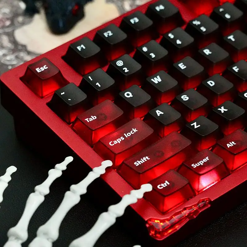 

120 клавиш, матовая противотуманная прозрачная ПК, градиентная прозрачная клавиатура, механическая клавиатура, подходит для CHREEY, высота 61/68/75/87/98/108