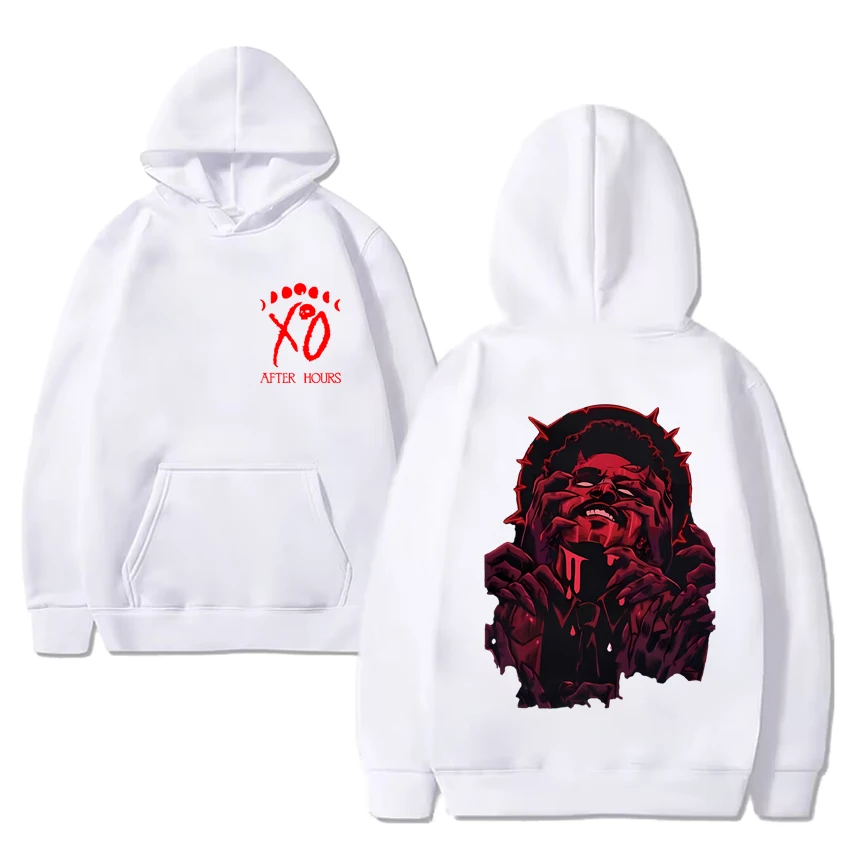 Sudadera con capucha negra The Weeknd X'0 Tour Death Gothic Graphics para hombres y mujeres, ropa de calle informal de hip hop, jerséis de lana Unisex de manga larga