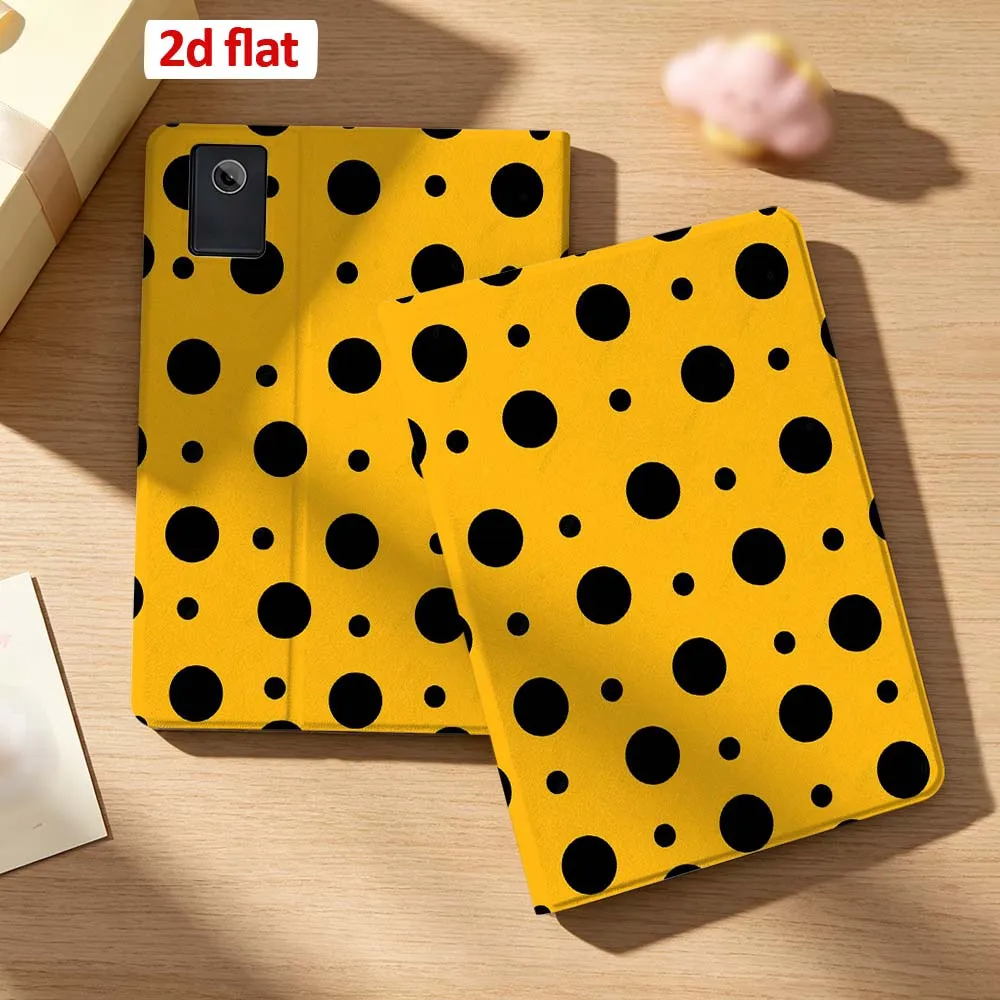 

Yellow Black Polka Dots For Lenovo Xiaoxin Pad 11 P11 P12 Gen 2 Pro Plus Idea Tab GT 5G Pen Tray Tablet Case