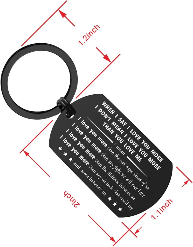 I Love You More Most Keychain - Anniversary Birthday Valentines Couple Lover Gifts for Him Her Husband Wife Boyfriend Girlfriend