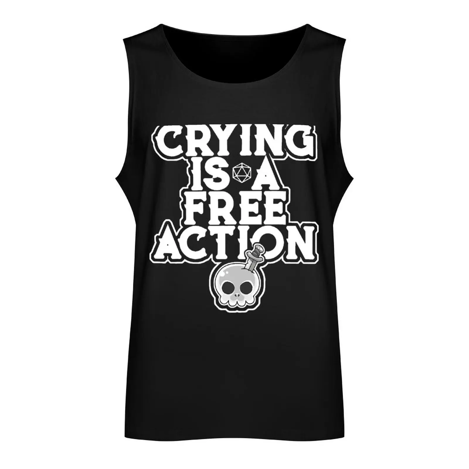 Crying Is A Free Action Skull Tank Top summer Sleeveless top