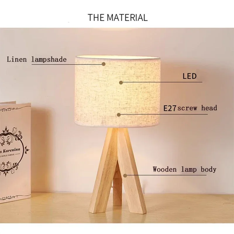 Nordic LED Table Lamp Minimalist Log Woven Light For Bedroom Bedside Desk Bar Coffee Shop Indoor Decorative Illumination Fixture