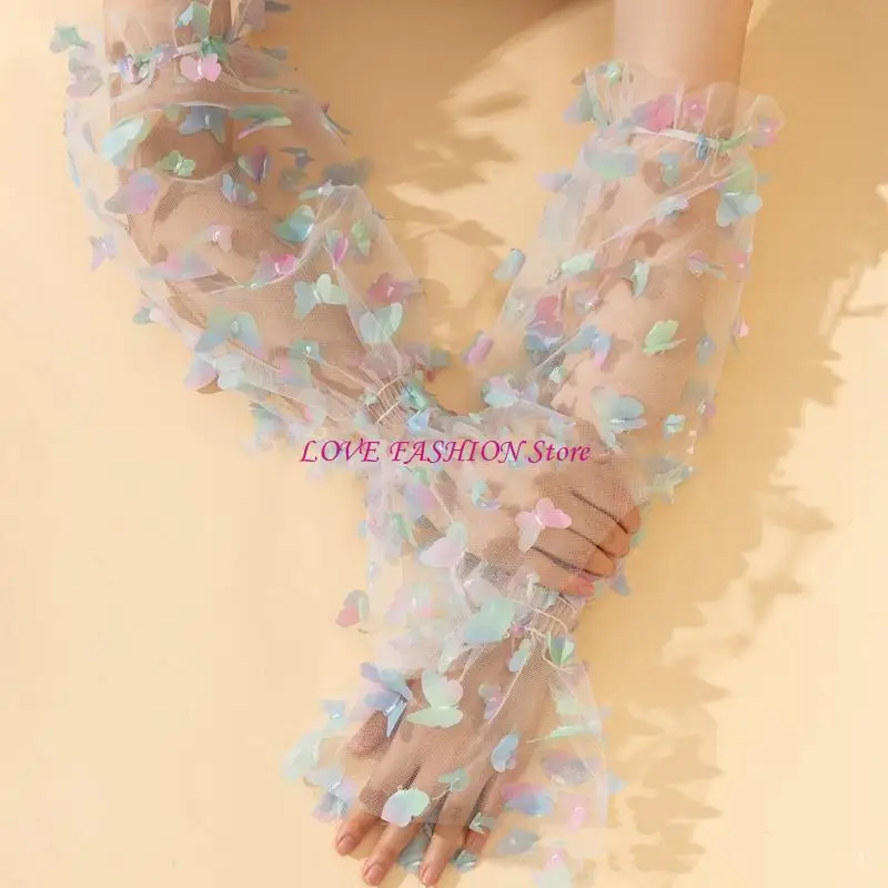 

2pack Themed Event Arm Sleeves Stretchable Butterfly Oversleeves Mesh Sleeves for Special Occasion Y166