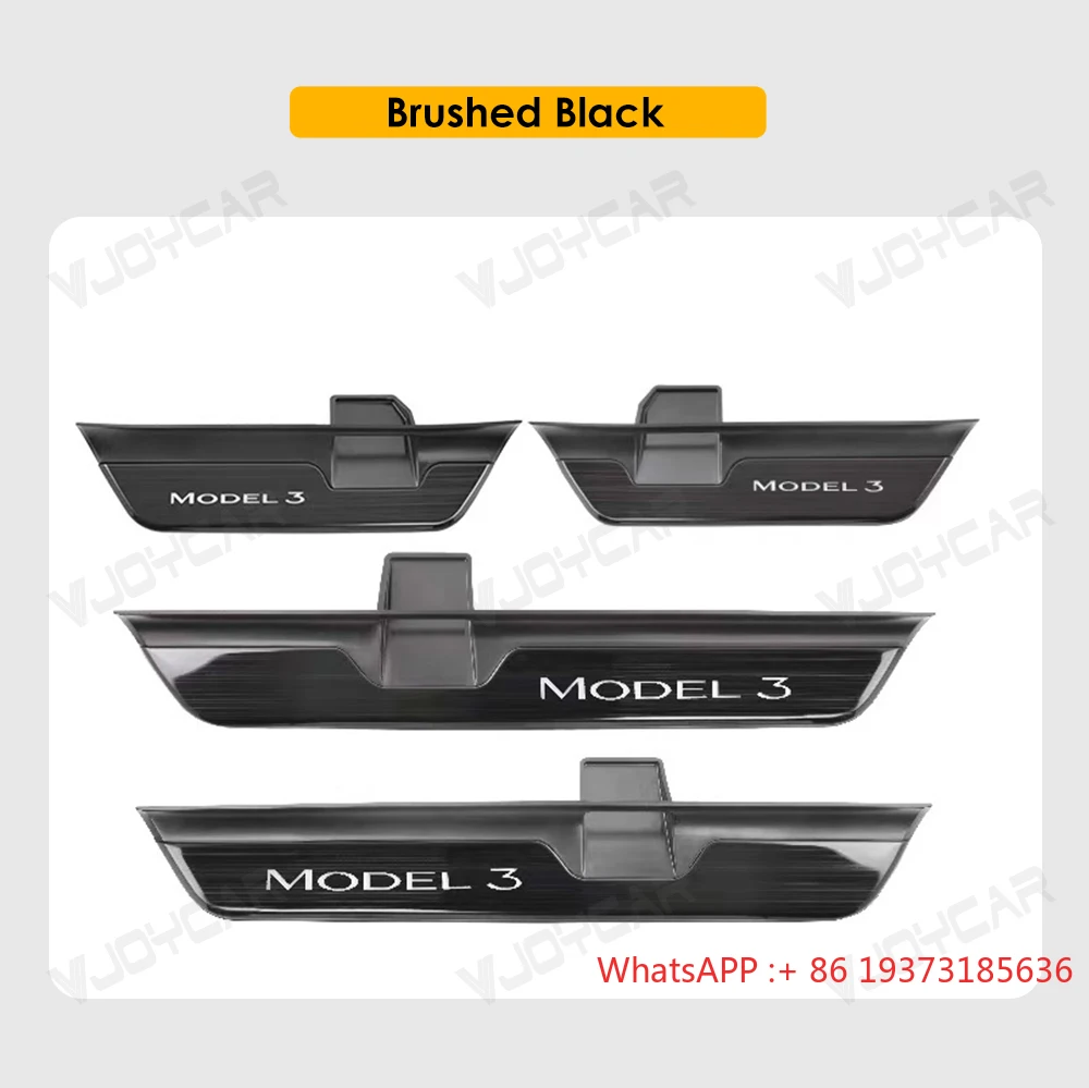 For Tesla Model 3 Highland 2024 Wireless Magnetic LED Light Foot Side Door Sill Illuminated Step Scuff Plat Trim