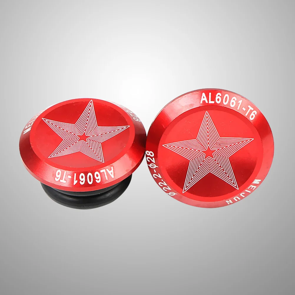 زوج واحد من أغطية نهاية الدراجة من سبائك الألومنيوم للدراجات الجبلية على الطرق، واقيات مقود الدراجة خفيفة الوزن ومتينة باللون الأحمر