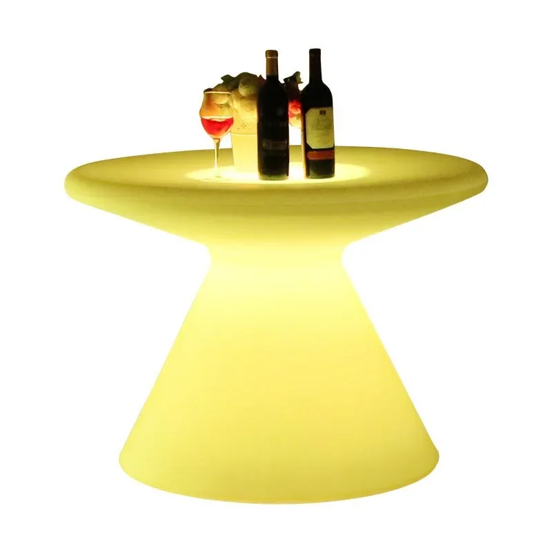 

LED light-up table, colorful charging large round plastic living room, coffee table, tavern and chairs, light luxury style sofa