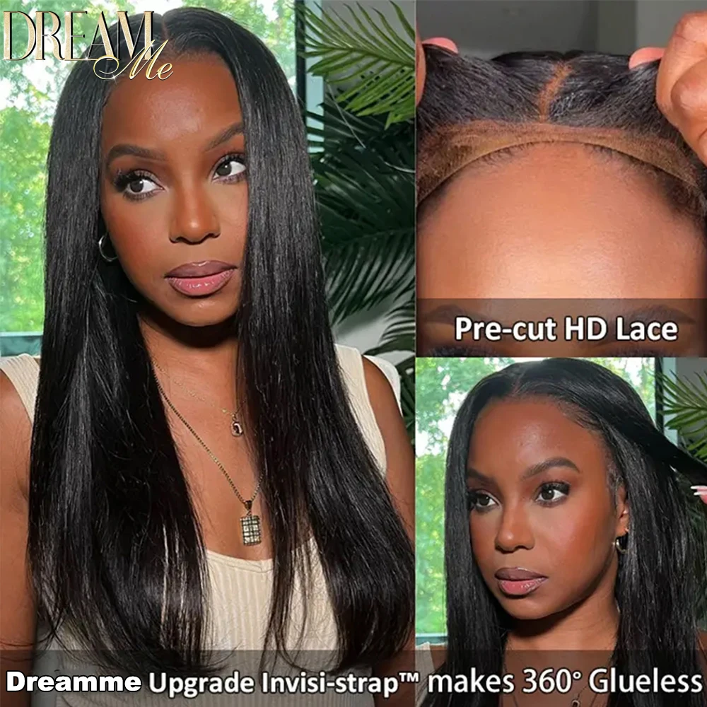 Silky Straight Invisible Strap Cozy Snug Fit 360 HD Lace Frontal Wigs Pre Everthing Wear And Go Glueless Human Hair Wig