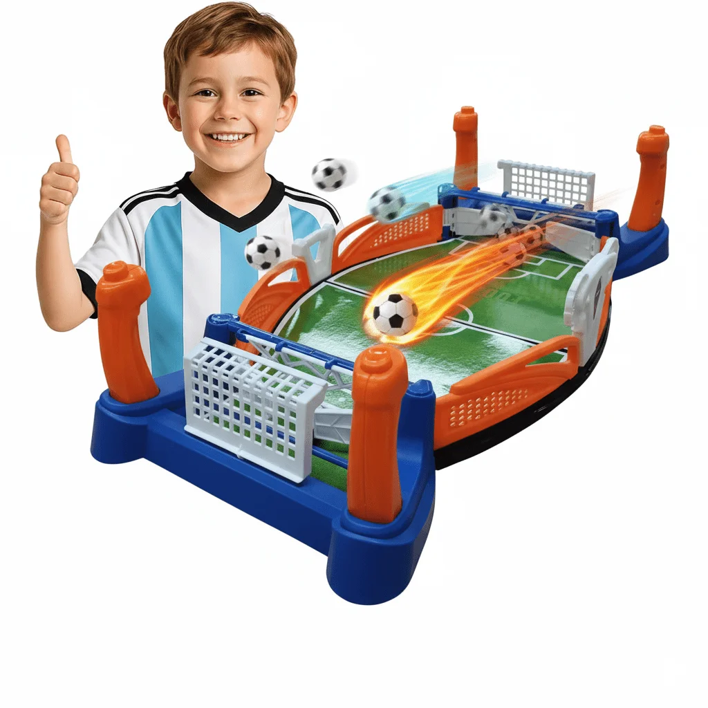 Tafelvoetbaltafel voor 2 spelers met 4 ballen - Mini-tafelvoetbalspel voor binnenshuis gezinsplezier, voetbaltafel voor kinderen en volwassenen voor spel