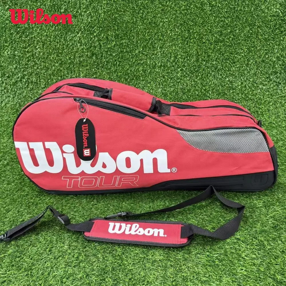 Wilson Large Capacity Outdoor Waterproof Badminton Tennis Racket Bag Golf Bag  Put Sneakers Sports Equipment Shoulder Sports Bag