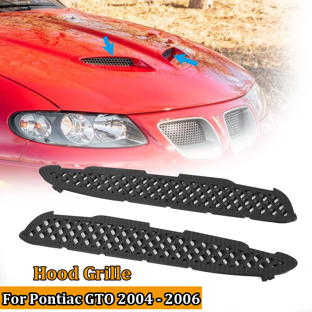 Car Front Hood Scoop Bezel Mesh Intake Grille Cover For Pontiac GTO 2004 2005 2006 Hood Mesh Scoop Air Vent Outlet Cover