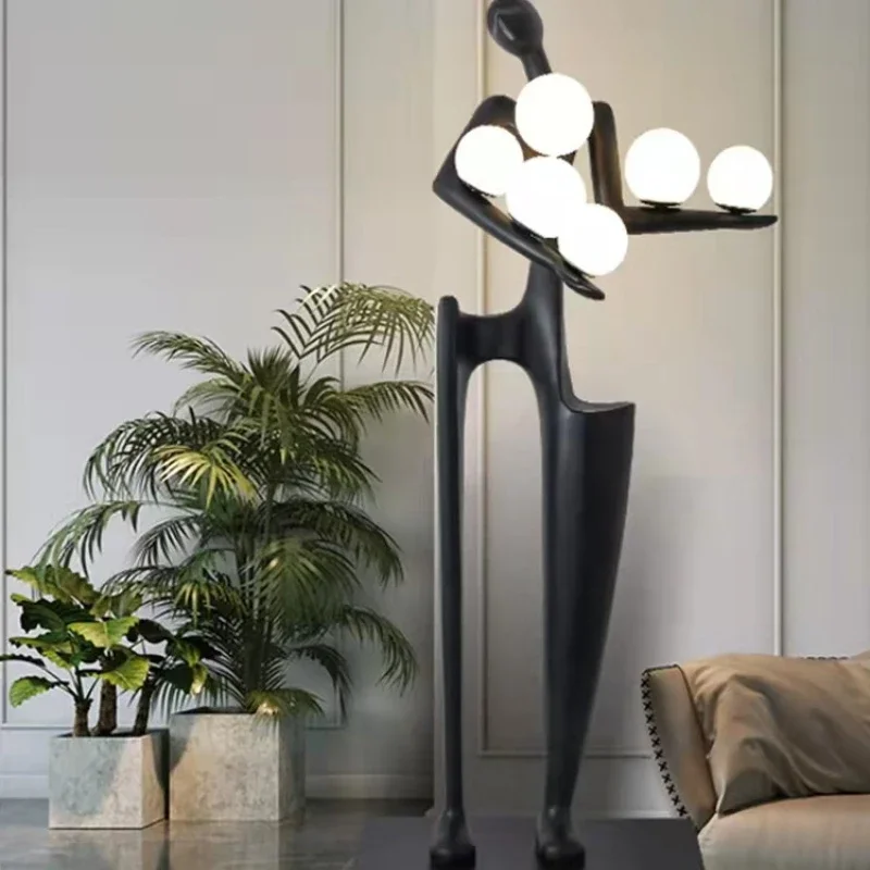 

Nordic humanoid sculpture floor lamp art creative design exhibition hall hotel lobby sales office ornament standing lamp