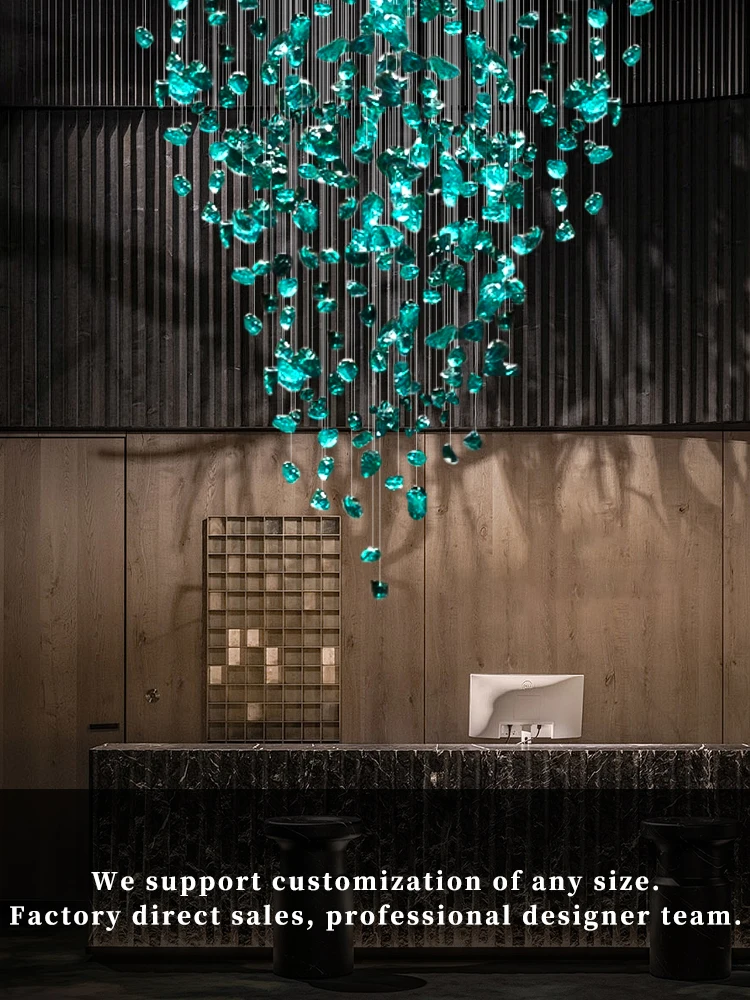 Hotel Sales High Ceiling Chandelier Lobby Restaurant Corridor Creative Hotel Engineering Glass Art Lighting Industry Chandelier