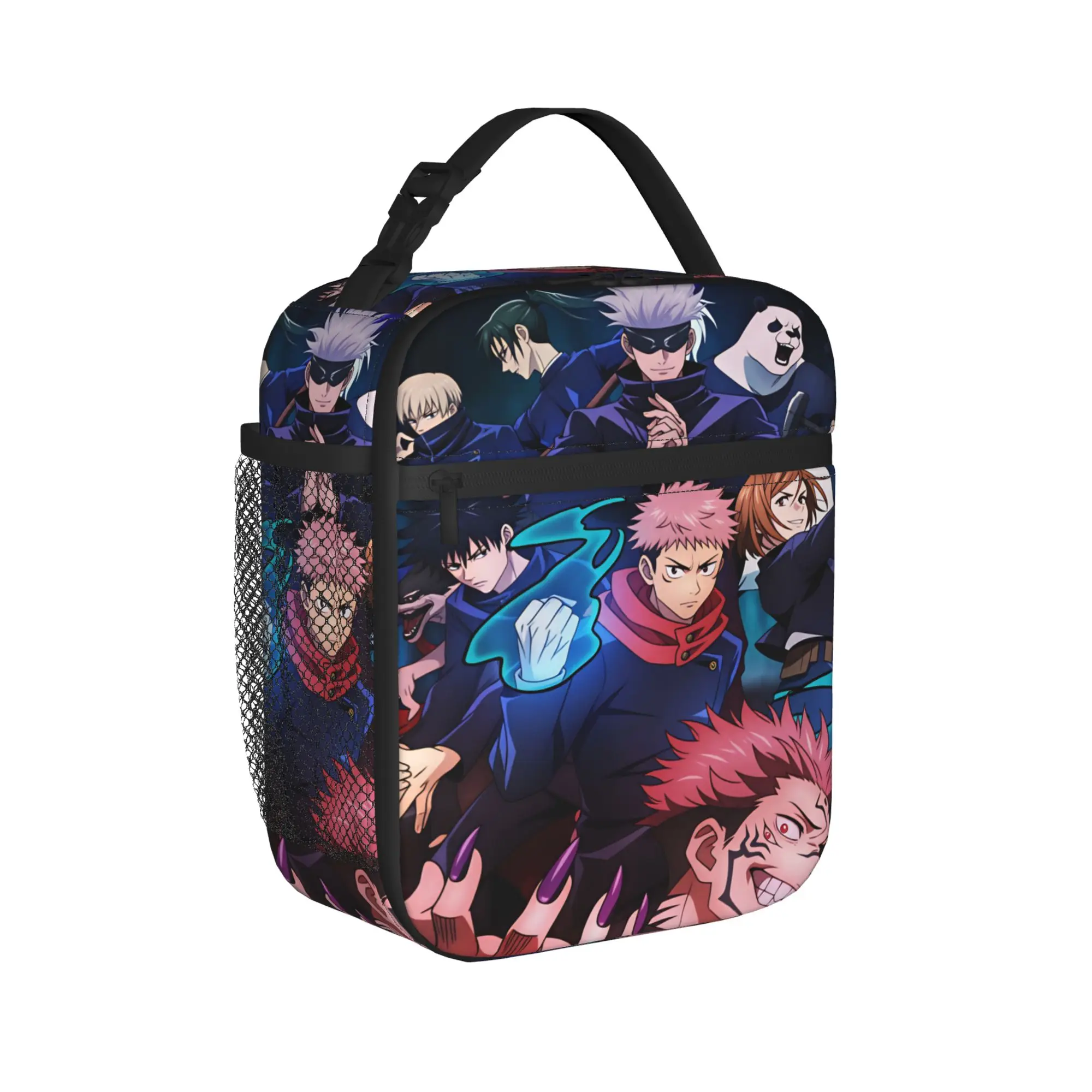 J-Jujutsu Kaisens Lunch Bag  Kawaii Lunch Box Outdoor Picnic Portable Tote Food Bags For Women Waterproof Print Cooler Bag