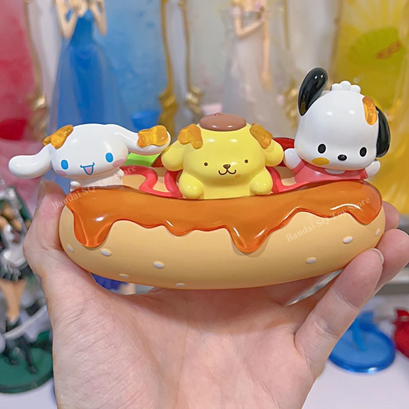 

Sanrio Hot Dog Series Cinnamoroll Pompom Purin Pochacco Action Figure Anime Cartoon Figurines Pvc Model Statue Doll Toy Kid Gift