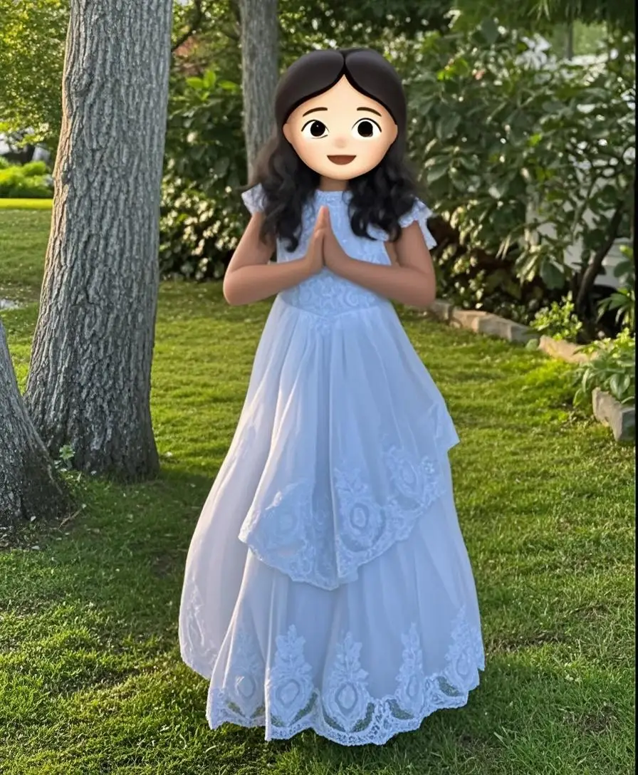 

Custom Beaded Flower Girl Dress, Wedding Lace Appliqué, Elegant Communion Ball Gown, Children's Pageant Dress