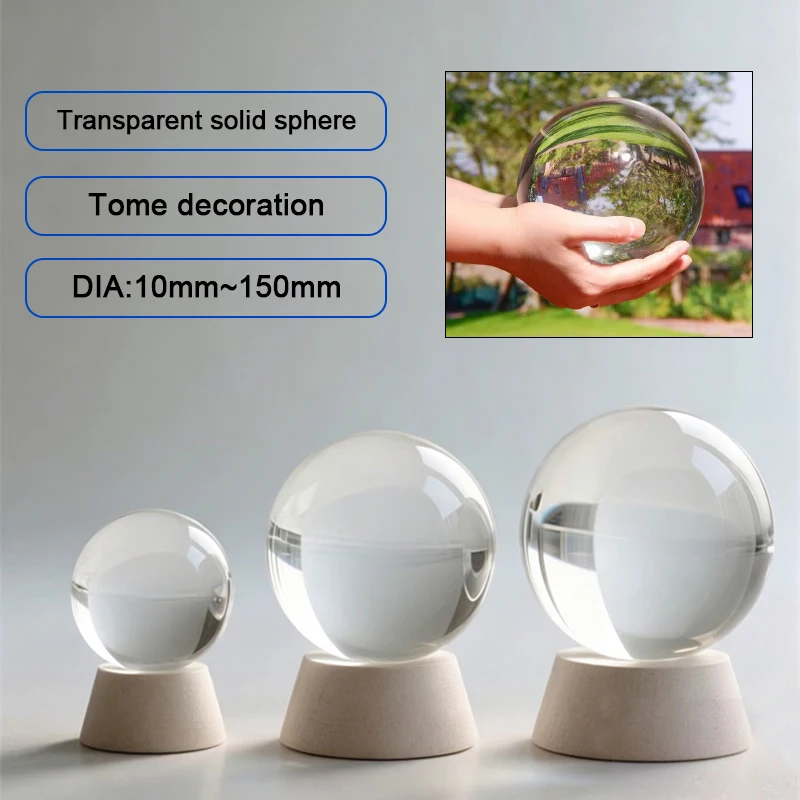 10mm-150mm Clear Lens Globe  Acrylic Ball Stand Lensball for Sphere Photography Decoration Home Room Decor Decorative Balls