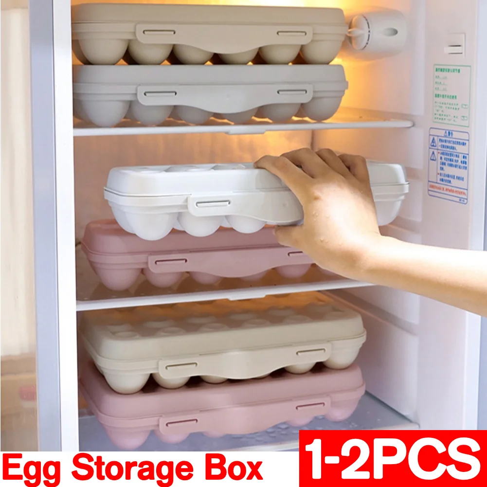 

12 Grid Egg Storage Box Plastic Egg Container Shockproof Eggs Slot Tray Holder Box for Refrigerator Camping Picnic Hiking Travel