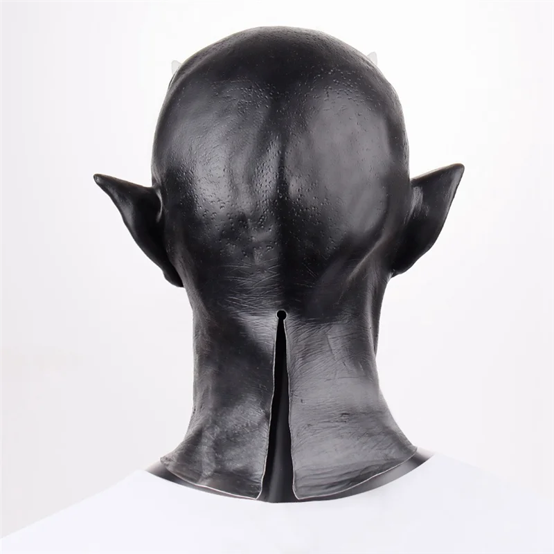 JY-Ghostface Halloween Devil Horn Mask Latex Headset Horror Cosplay Killer Scary Party Costume Prop