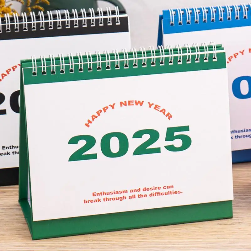 Настольный календарь на 2025 год. Симпатичный ежедневник. Простой однотонный календарь. Список обучающих целей. Список дел. Товары для дома и офиса.