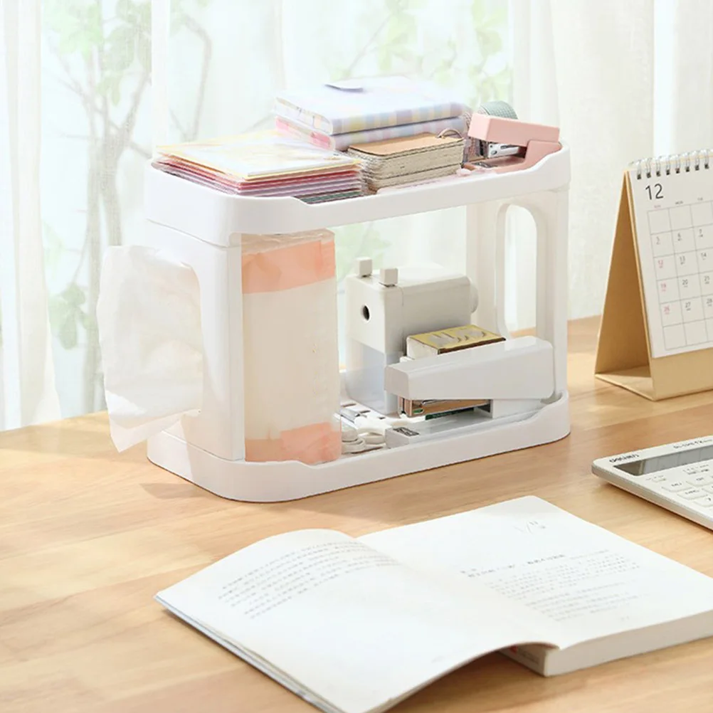 

Desktop Makeup Organizer Storage Rack Double-Layer Skin Care Product Holder Bedroom Bathroom Office Use Detachable