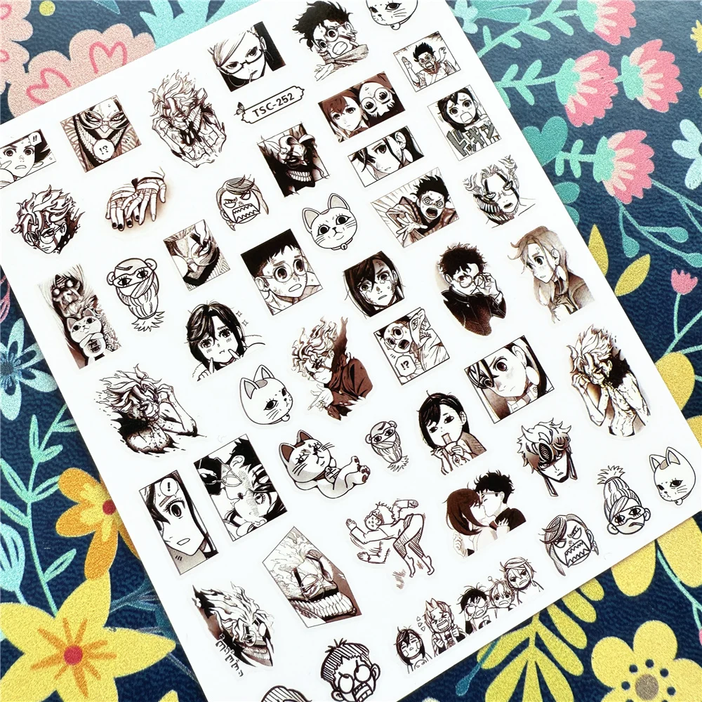 最新の TSC-252-253 かわいい猫ネイルステッカー: あなたのスタイルを華やかに演出する 3D ネイルアートステッカー デカールテンプレート DIY ネイルツールデコレーション