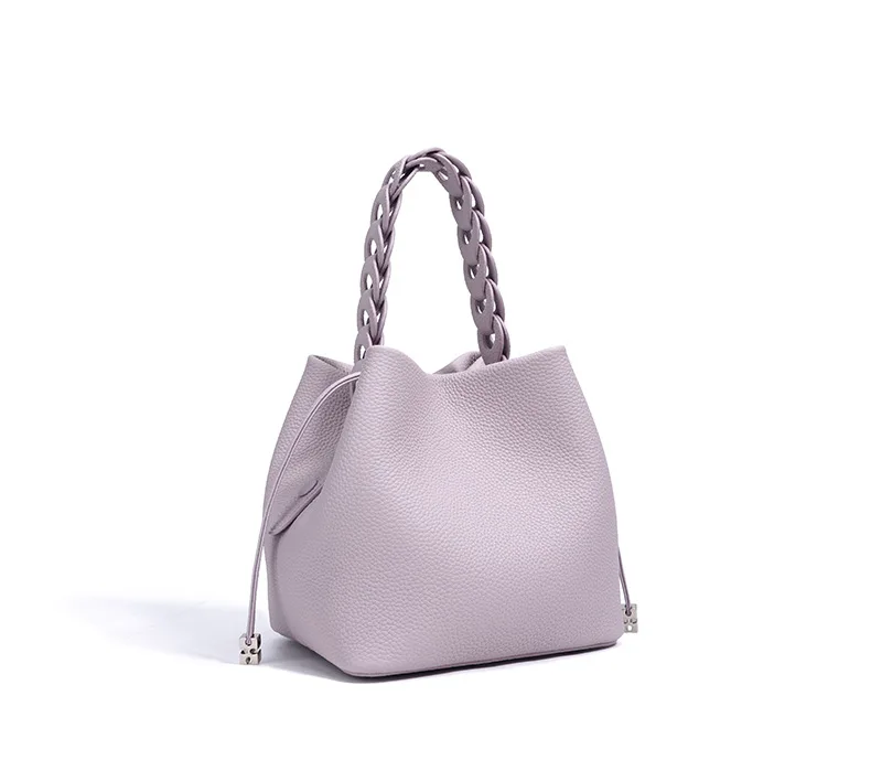 Damen Bucket Bag aus 100% Echtleder, Crossbody Schultertasche, Modische Designer-Shopper-Tasche, Trendige Marken-Handtasche – Detail 21