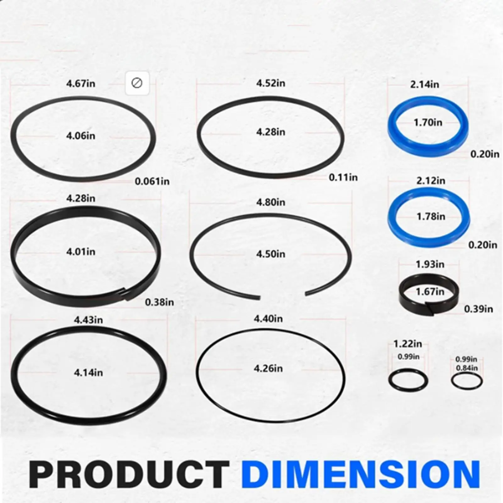 Portable Cylinder Rebuild Seal Kit Rubber O Rings for Hydraulic Cylinder Repair Log Splitter Accessories Parts