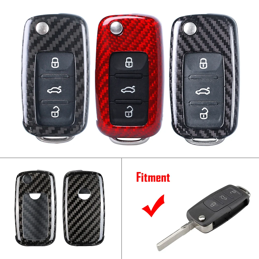 Carbon Fiber Car Remote Key Shell Cover Case Housing Replacement For VW Golf MK4 MK5 GTI R32 Jetta Rabbit Polo CC Passat Tiguan