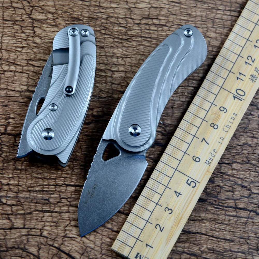 

TWOSUN TS68 Mini M390 Blade Pocket Knife Fast Open Titanium Handle Gift EDC Daily Outdoor Folding Knives