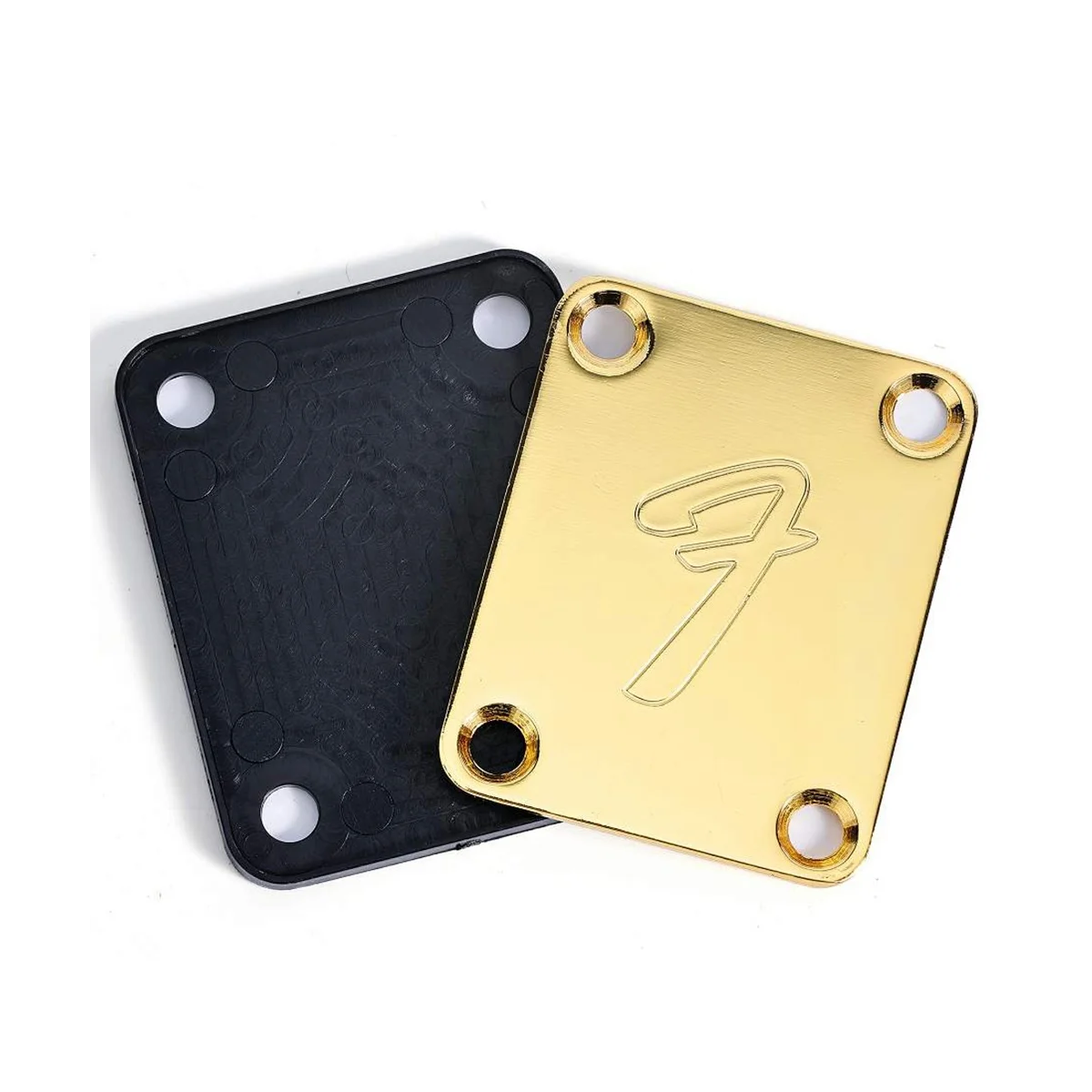 70S 4-Bolt Guitar Neck Plate Neckplate with Screws (Gold)