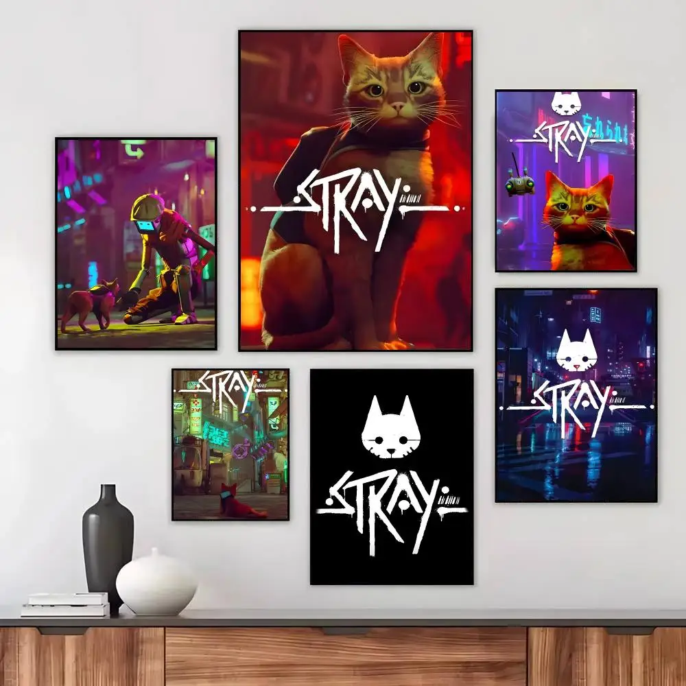 Game Atmospheric S-Stray Poster Wall Art Printed Decor Sticker Stylish Home Gift for Living Room Bedroom Corridor Cafe