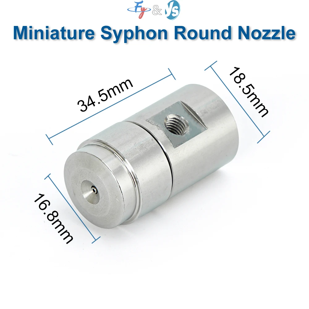 Miniature Syphon Round Air Atomizing Nozzle 304 Stainless Steel Low Pressure Mist Spray Nozzle for Humidification
