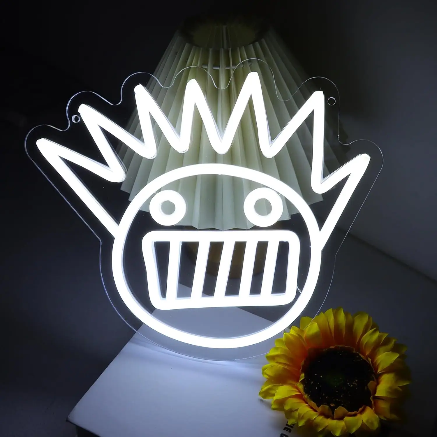 

Забавная неоновая LED-лампа с выражением лица, USB, с регулировкой яркости, для спальни, игровой комнаты, декора стен для фанатов аниме, подарки на день рождения