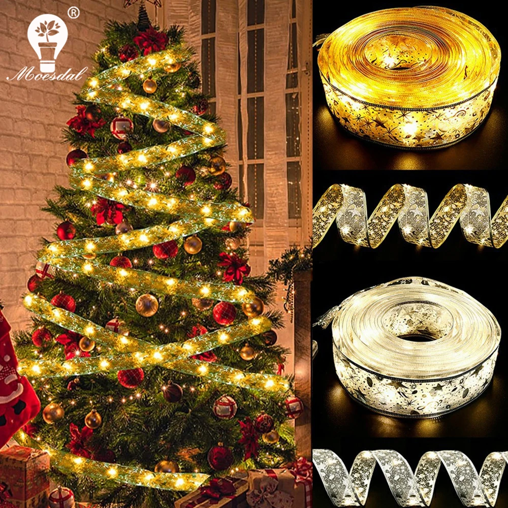 LED Ribbon Copper Wire Light Christmas Fairy Light String Battery Powered Christmas Tree Wedding Bedroom Gift Box Decoration