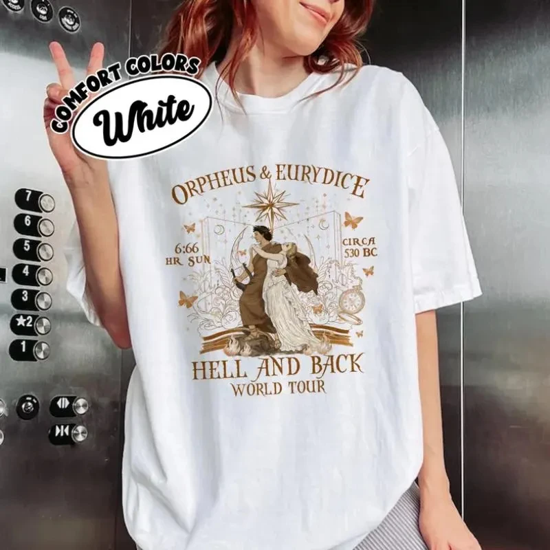 Camiseta Comfort Color Orfeo y Eúrida, Camiseta con Diseño de Mitología Griega, Camiseta con Estampado de Poeta, Diosa, Luz, Academia, Estética, Literaria
