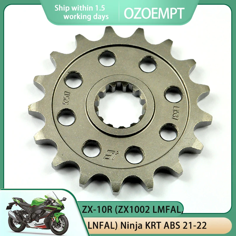 

OZOEMPT 525-17T Motorcycle Front Sprocket Apply to ZX-10R (ZX1002 LMFAL,LNFAL) Ninja KRT ABS 21-22 ZX-10R SE (ZX1002 CJF) 18