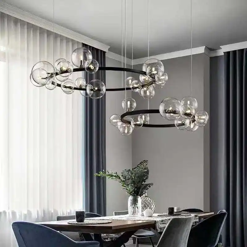 Modern Designer Bubble Ball Glass Pendant Light Luxury Magic Bean Shape For Living Room Dining Room Simple Creative Lighting