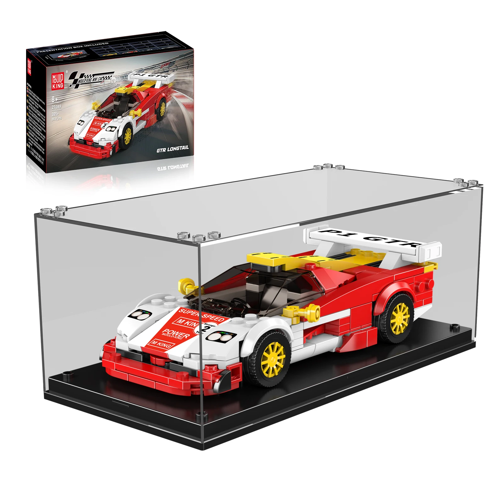 

Mold King 27089 385 шт. GTR Longtail Супер роскошная 8-сеточная модель автомобиля Строительные блоки Кирпичи с коробкой для дисплея Рождественский подарок для детей