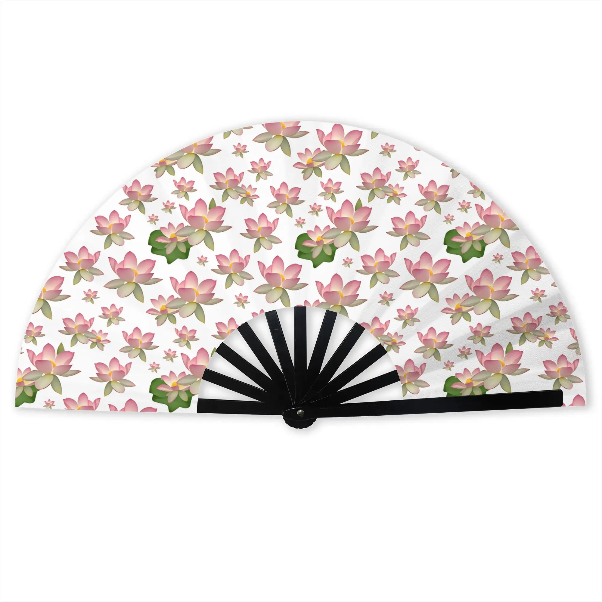 Wonderous Waterlilies  Portable Pocket Fan Outdoor Nelumbo Nucifera  Folding Fan Chinese Dance Cooling Handheld Fans