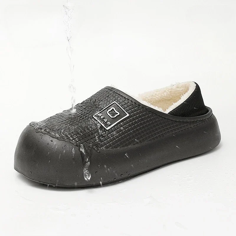 New Winter Foot Wrap Waterproof Slippers Warm Waterproof Soft Light Fluffy Slippers Women's Non-slip Home Casual Cotton Shoes