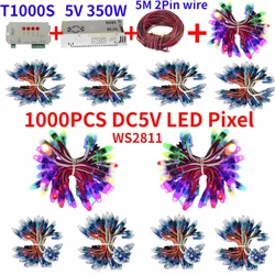 Nowy DC5V 500-1000pcs RGB WS2811 IC 12mm kolorowy piksel moduł lampy LED IP68 wodoodporny oświetlenie pikselowe LED lub zestawy do billboardu