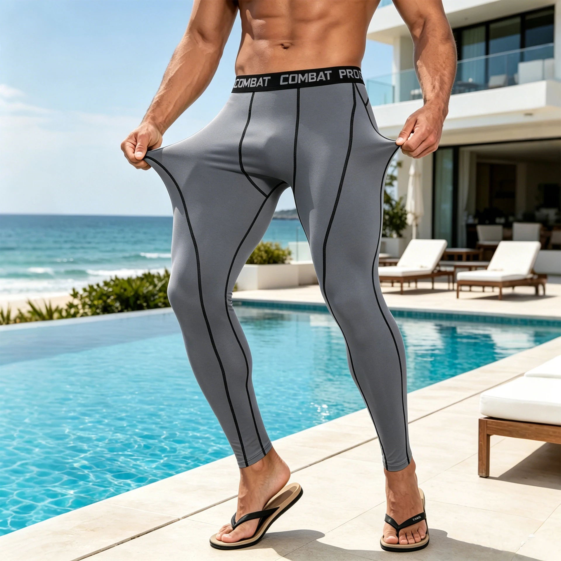 Men Swimming Protective Pants Lycra Rash Guard Surf Diving Pants High Elastic Tight Long Swimsuit Sunscreen Swimming Pants
