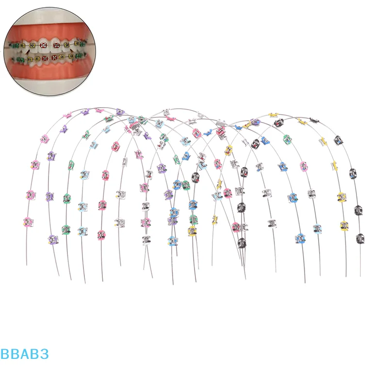 

2Pcs Fashion Split Type Mini Colorful Brackets Fake Braces Without Hook Temporary Tooth Decoration Metal Bracket Dental Tool
