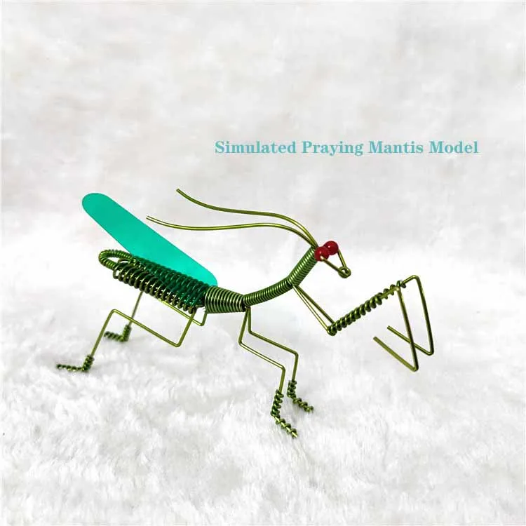 Simulation Mantis Model Handmade Aluminum Wire Mantis Toy Model Creative Desktop Decoration Small Ornaments Children's Gifts